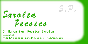 sarolta pecsics business card